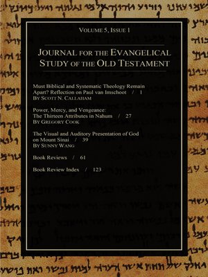 cover image of Journal for the Evangelical Study of the Old Testament, 5.1